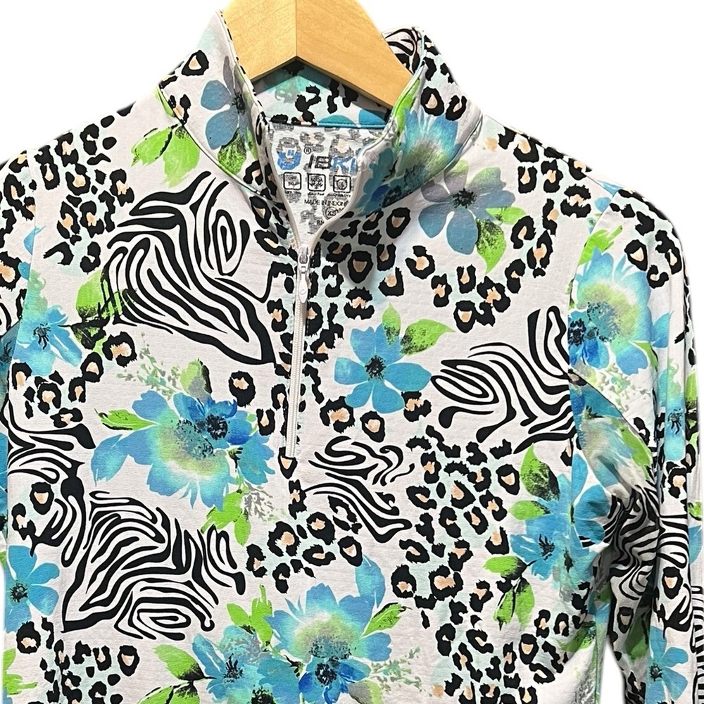 IBKUL Eva Polo Zip Top Peri Long Sleeve Golf Shirt Womens UPF 50 size XS - Picture 4 of 11